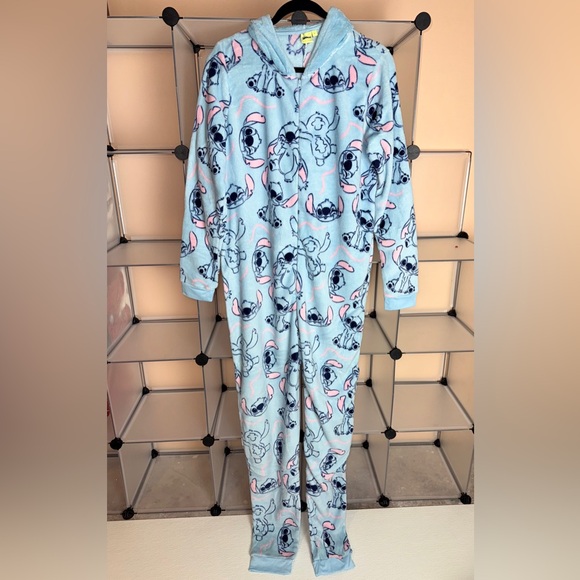 Disney Women's Stitch Light Blue Fleece PJ Onesie Size XL NWOT - Picture 3 of 8